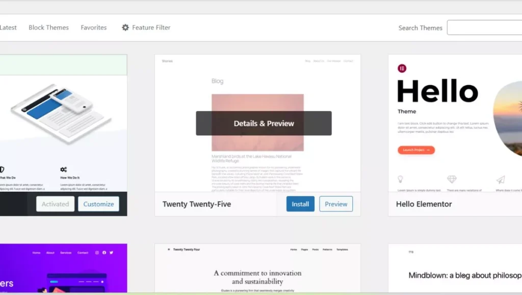 सही Theme चुने